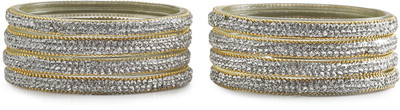 MEETAMOO Glass Bangle Set(Pack of 8)