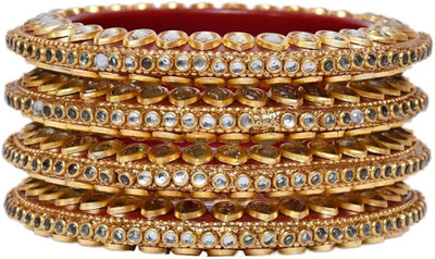 parth fancy artificial Alloy Zircon Gold-plated Bangle Set(Pack of 4)