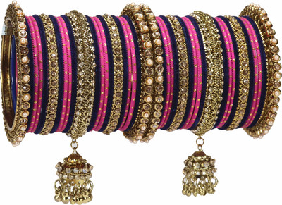 Amika Metal Zircon Gold-plated Bangle Set(Pack of 42)
