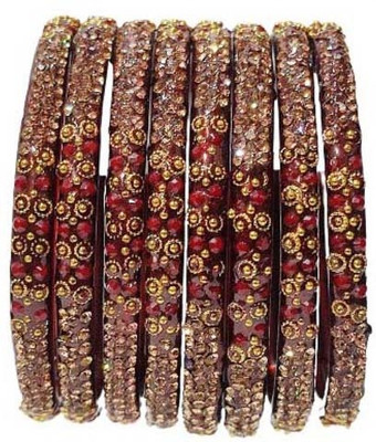 Bhooprama Glass Crystal Bangle Set(Pack of 8)