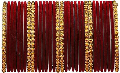 RADHA MOHAN EMPIRE Fabric, Glass Bangle Set(Pack of 10)
