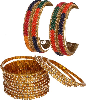 1st Time Glass Beads, Crystal Enamel Bangle Set(Pack of 16)