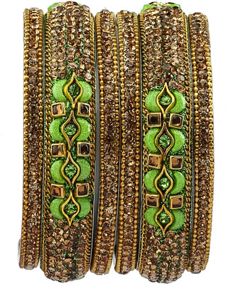 GLIKA Metal Beads Gold-plated Bangle Set(Pack of 6)