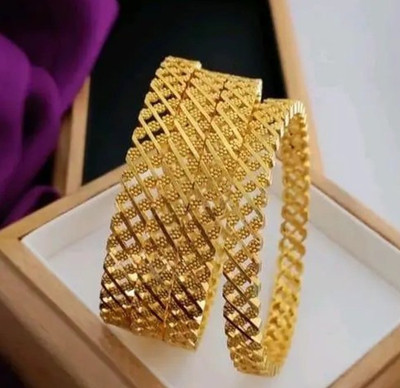 Univers Fashion Trends Brass Agate Gold-plated Bangle Set(Pack of 4)