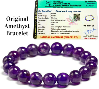 VIBESLE Amethyst, Crystal Beads Bracelet