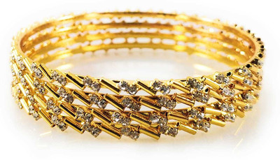 CM FASHIONS Copper Gold-plated Bangle Set(Pack of 4)