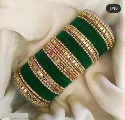 Mayra Creation Metal Zircon Gold-plated Bangle Set