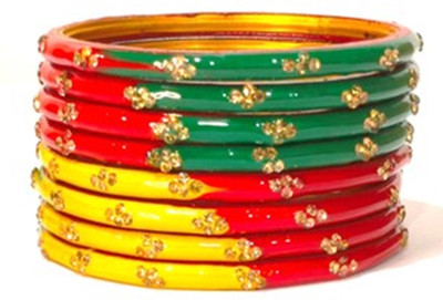 Anshi Creations Lac Bangle Set(Pack of 8)