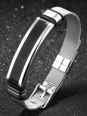 YELLOW CHIMES Stainless Steel Rhodium Bracelet