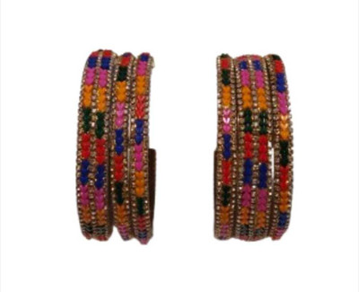 pari enterprises Glass Zircon Bangle Set(Pack of 8)