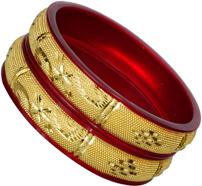 Barrfy Collections Plastic Gold-plated Bangle Set(Pack of 2)