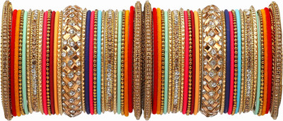 Amika Metal Zircon Bangle Set(Pack of 54)