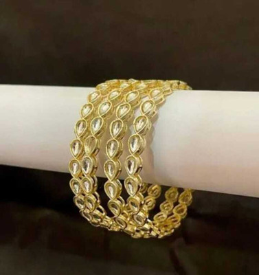 Roop Brass Gold-plated Bangle Set(Pack of 4)