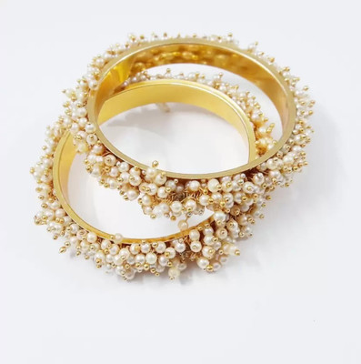 rayie collection Mother of Pearl Gold-plated Kada(Pack of 2)