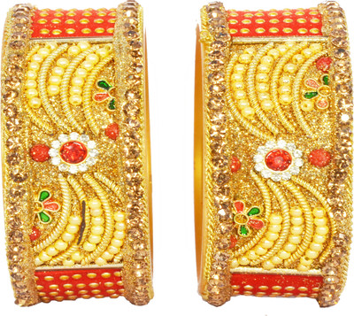 ishika Plastic Cubic Zirconia Gold-plated Kada(Pack of 2)