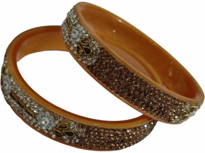 KAMAAKSHI FASHION COLLECTIONS Plastic Cubic Zirconia Bangle Set(Pack of 2)