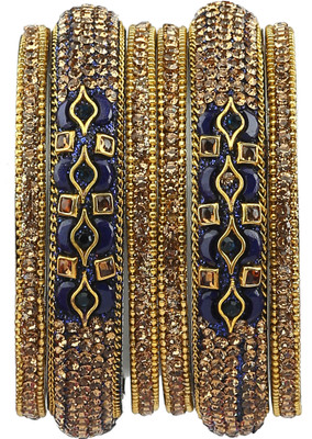 Amika Metal Gold-plated Bangle Set(Pack of 6)