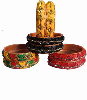 Akshit Plastic Cubic Zirconia Kada(Pack of 8)
