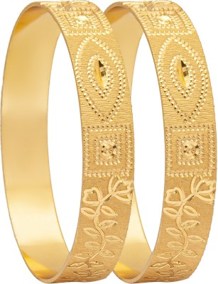 Shining Jewel Brass Gold-plated Bangle(Pack of 2)