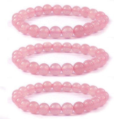 REIKI CRYSTAL PRODUCTS Stone, Rose Quartz Beads, Agate, Crystal Bracelet Set(Pack of 3)