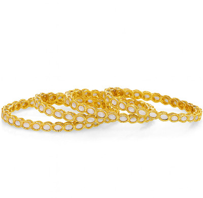 GC PREMIUM JEWELLERY Brass Gold-plated Bangle Set(Pack of 4)