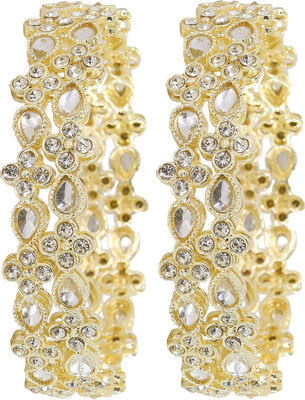 ZULKA Metal Zircon Bangle Set(Pack of 4)