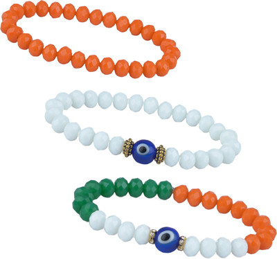 JFL - Jewellery for Less Evil Eye Beads Bracelet Set(Pack of 3)