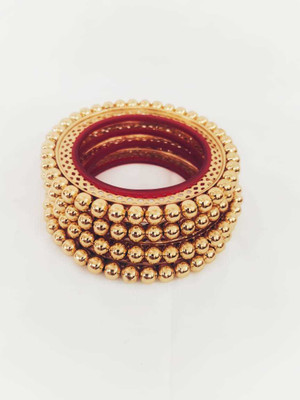 JTND Brass Pearl Gold-plated Bangle(Pack of 4)