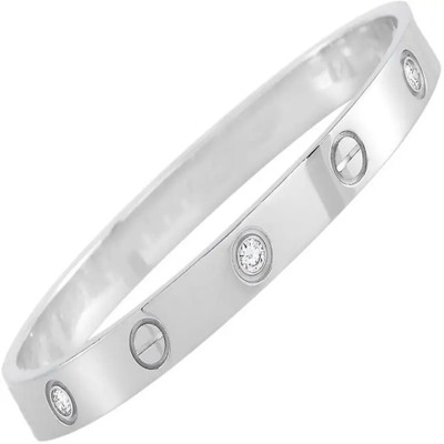 Parisal Brass Diamond Silver Kada