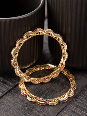 Priyaasi Brass Gold-plated Bangle Set(Pack of 2)