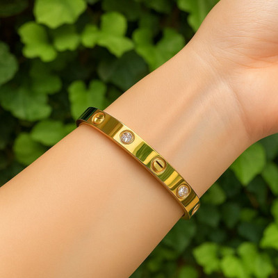 Vibgyor Enterprises Stainless Steel Gold-plated Bracelet