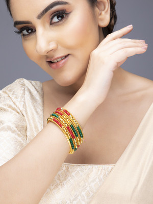 RUBANS Alloy Gold-plated Bangle Set(Pack of 4)