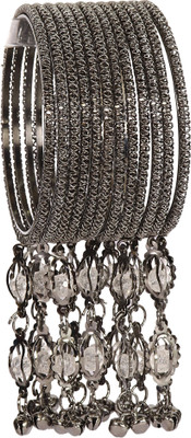 ZULKA Metal Zircon Bangle Set(Pack of 12)