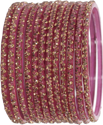 LAVAZZA Glass Zircon Bangle Set(Pack of 12)