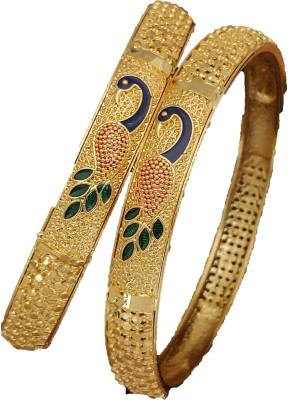 SHIVAY FASHION HUB Alloy Diamond Gold-plated Bangle(Pack of 2)