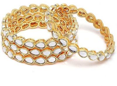 Terraband Alloy Crystal Gold-plated Bangle Set(Pack of 4)