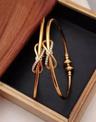 VIBOOTISALES Alloy Gold-plated Bangle(Pack of 2)