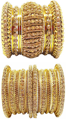 Chrishan Alloy Gold-plated Bangle Set(Pack of 2)
