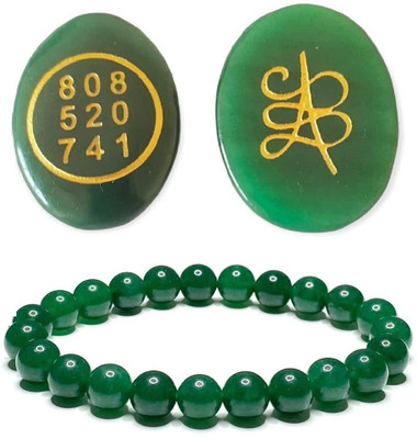 GemVastu Crystal, Green Jade Beads Bracelet Set(Pack of 2)