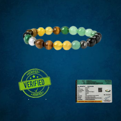 UBRONIK Pyrite, Green Aventurine, Tiger's Eye, Citrine, Clear Quartz Crystal Bracelet