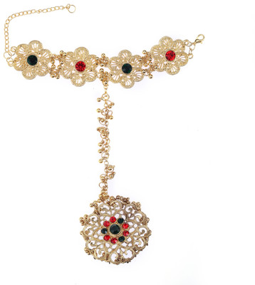 m a enterprises Alloy Diamond Gold-plated Ring Bracelet