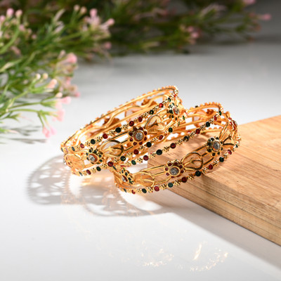 AFAST Metal Enamel Bangle Set(Pack of 6)