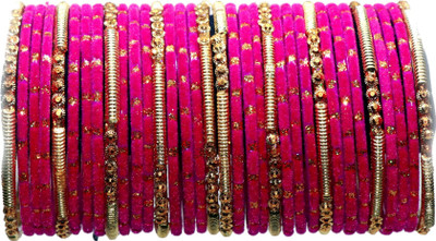 RADHA MOHAN EMPIRE Fabric, Glass Bangle Set(Pack of 34)