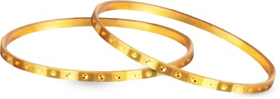JFL - Jewellery for Less Copper Gold-plated Bangle Set(Pack of 2)