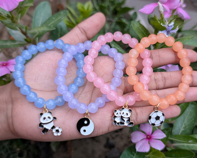 Sividya Glass Charm Bracelet(Pack of 4)