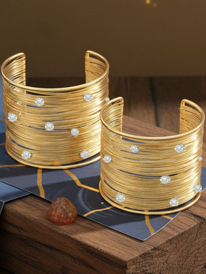 Dressberry Metal Gold-plated Cuff(Pack of 2)