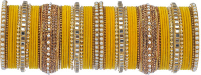 RENOY Metal Crystal Bangle Set(Pack of 58)