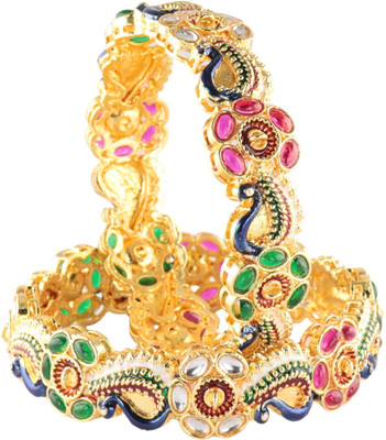 NMII Metal Zircon Gold-plated Kada(Pack of 2)