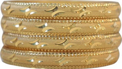 moonplus Metal Gold-plated Bangle Set(Pack of 4)