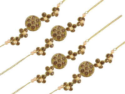 ZULKA Metal Zircon Bangle Set(Pack of 4)